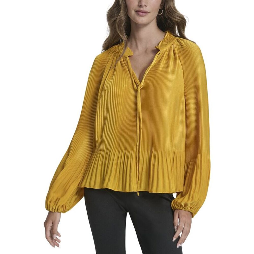 Dkny Womens  Plisse Tie Top